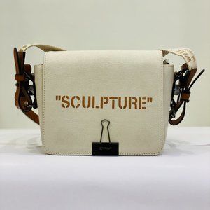 Off-White Binder Clip Sculpture Flap Bag Canvas